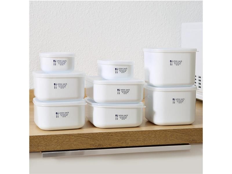 日本进口nakaya清新白保鲜盒冰箱冷藏干物收纳盒可微波加热收纳盒【700ml】详情图7