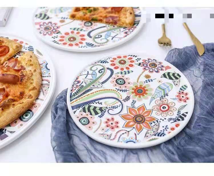 蝶恋花系列 简约创意陶瓷餐具面包板早餐披萨盘 冷盘餐盘水果托盘详情图14