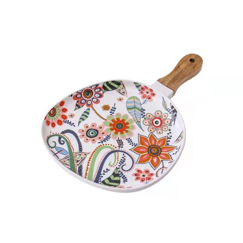 哑光/相思木把手/牛排盘白底实物图