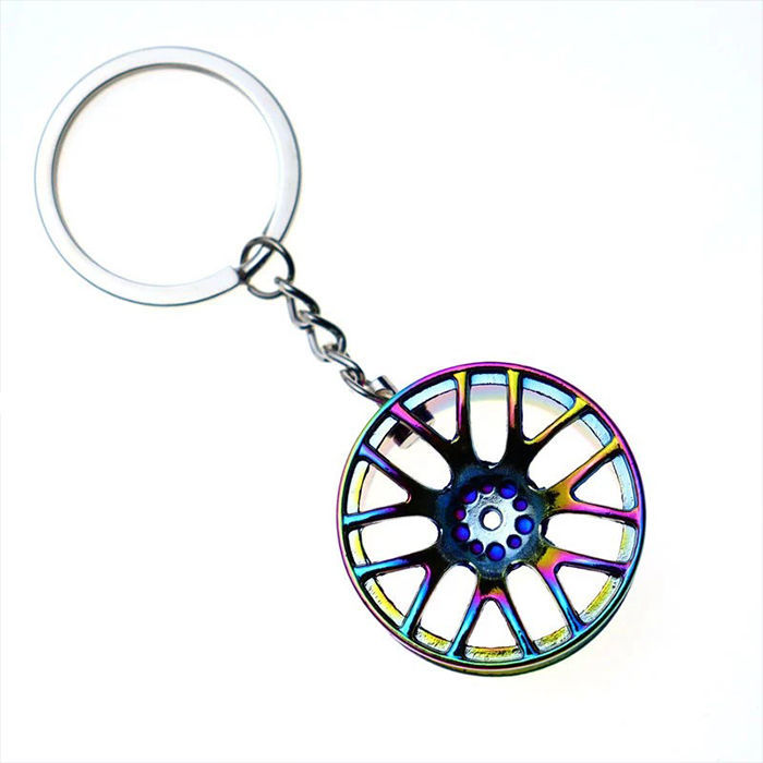 Zinc alloy car wheel key chain hanging series of three sets
