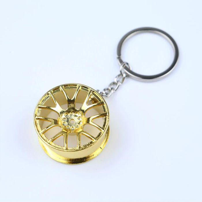 Zinc alloy car wheel keychain hanging series 3 piece set 1