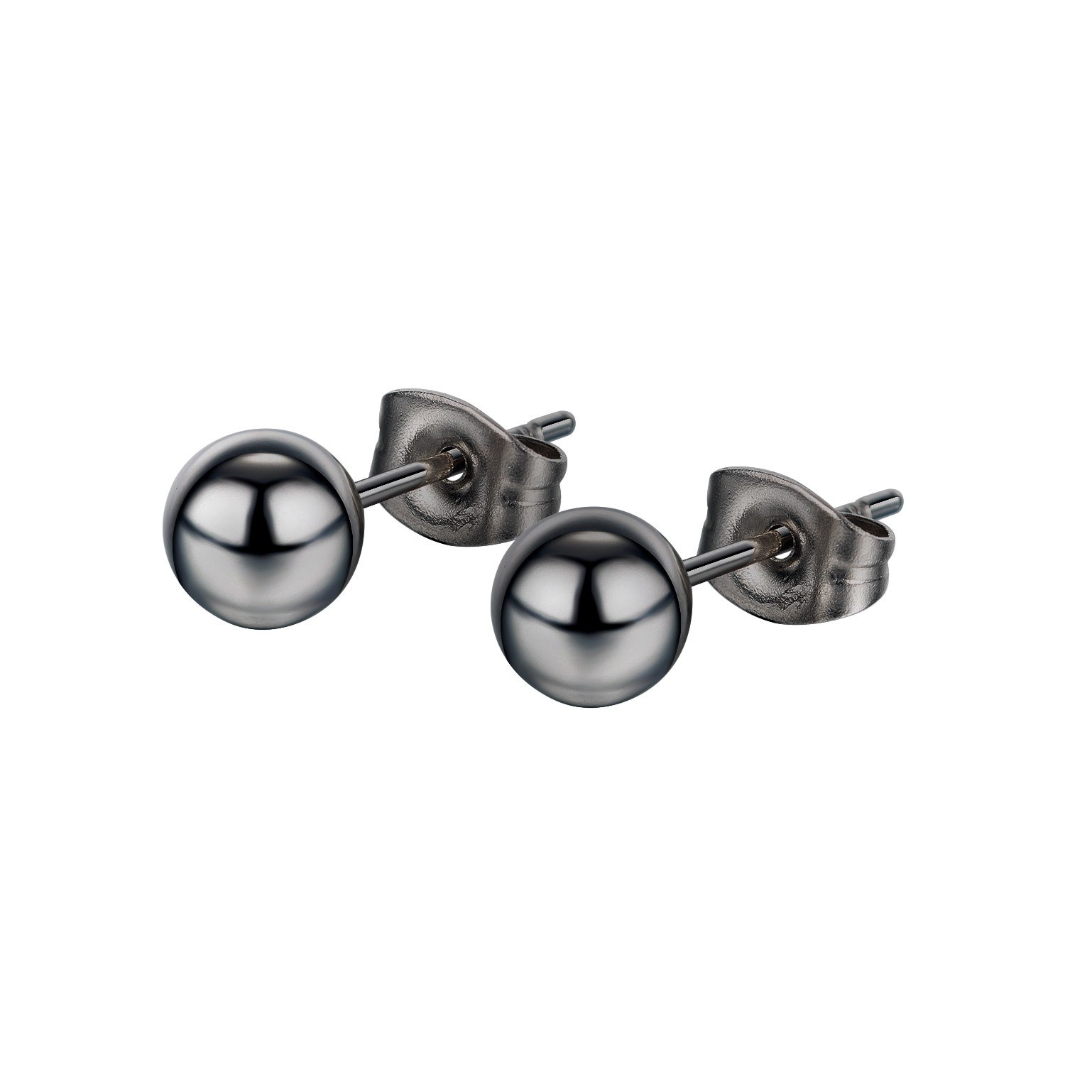 Aliexpress earrings wholesale cross-border classic and versatile round bead titanium steel men's stud earrings, street hip-hop earrings and accessories detail image 1