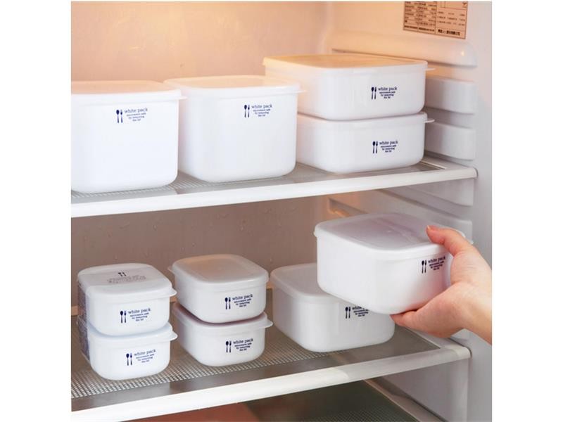日本进口nakaya清新白保鲜盒冰箱冷藏干物收纳盒可微波加热收纳盒【700ml】详情图10