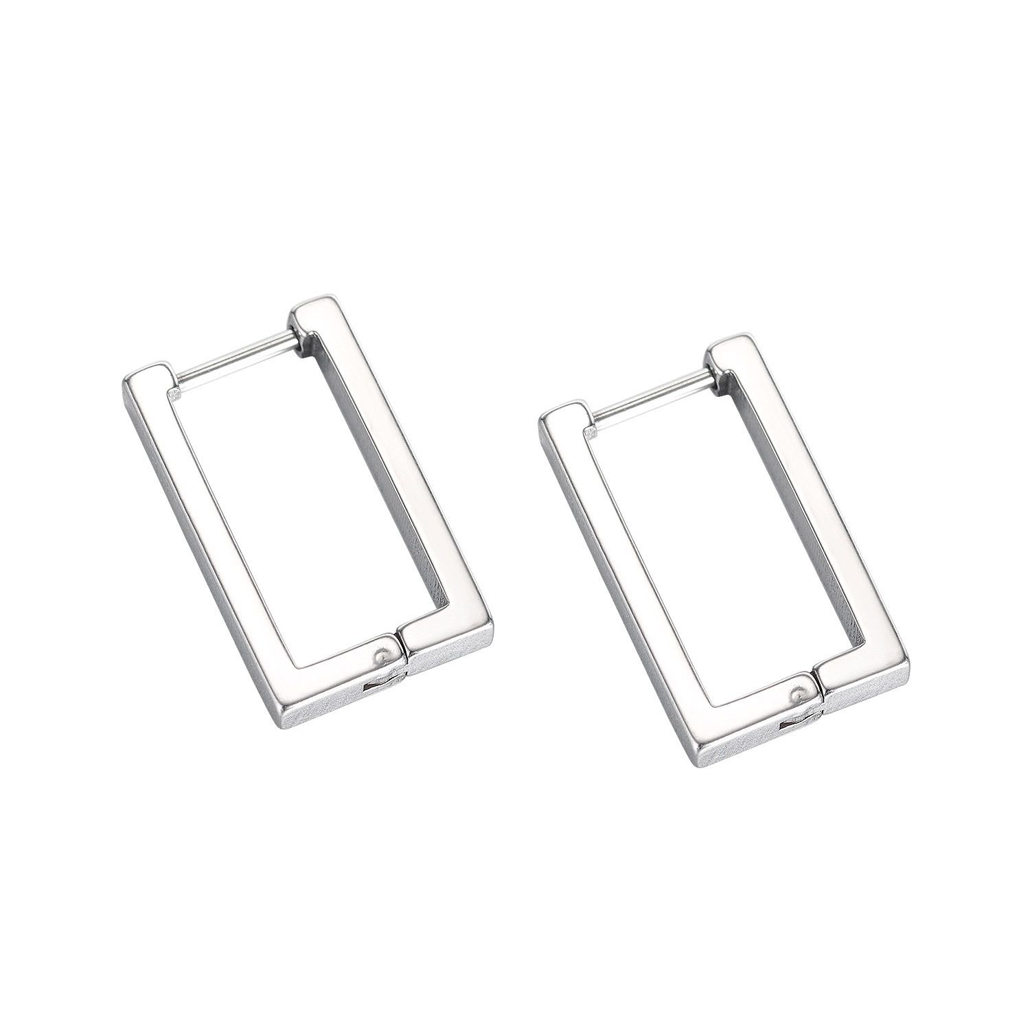 Wholesale of Korean-style cross-border simple and elegant rectangular ear studs, geometric titanium steel personalized men's earrings and ear buckles from the manufacturer