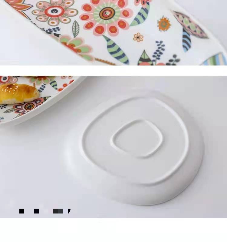 蝶恋花系列 高温釉中彩陶瓷餐具盘碗碟套装 饭碗菜盘面碗简约盘碗详情图6