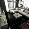 30*30cm self-adhesive floor, black marble pattern with white stripes, bedroom, kitchen, bathroom, living room, office, shopping mall interior decoration, floor renovation, rental house floor, old house renovation details Picture