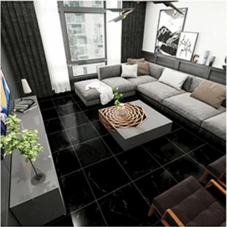 30*30cm self-adhesive floor, black marble pattern with white stripes, bedroom, kitchen, bathroom, living room, office, shopping mall interior decoration, floor renovation, rental house floor, old house renovation detail image 1