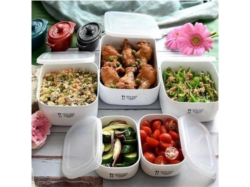 日本进口nakaya清新白保鲜盒冰箱冷藏干物收纳盒可微波加热收纳盒【700ml】详情图8