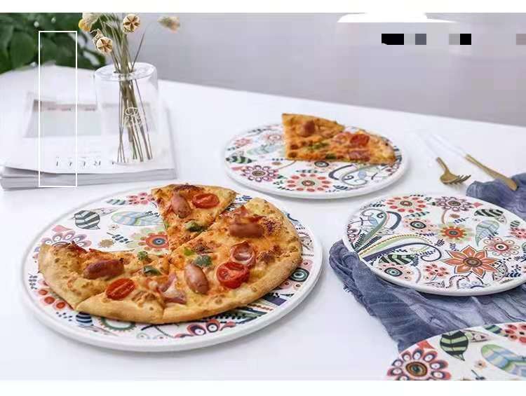 蝶恋花系列 简约创意陶瓷餐具面包板早餐披萨盘 冷盘餐盘水果托盘详情图7