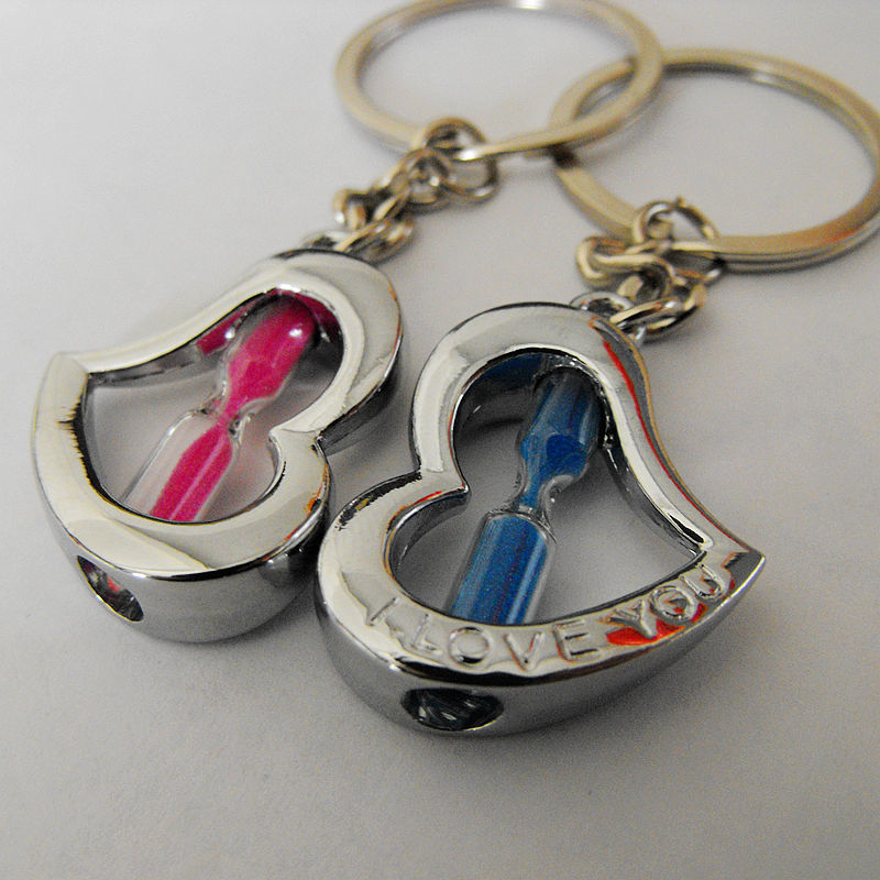 Lovers Heart Flow Sand River elite three piece key chain