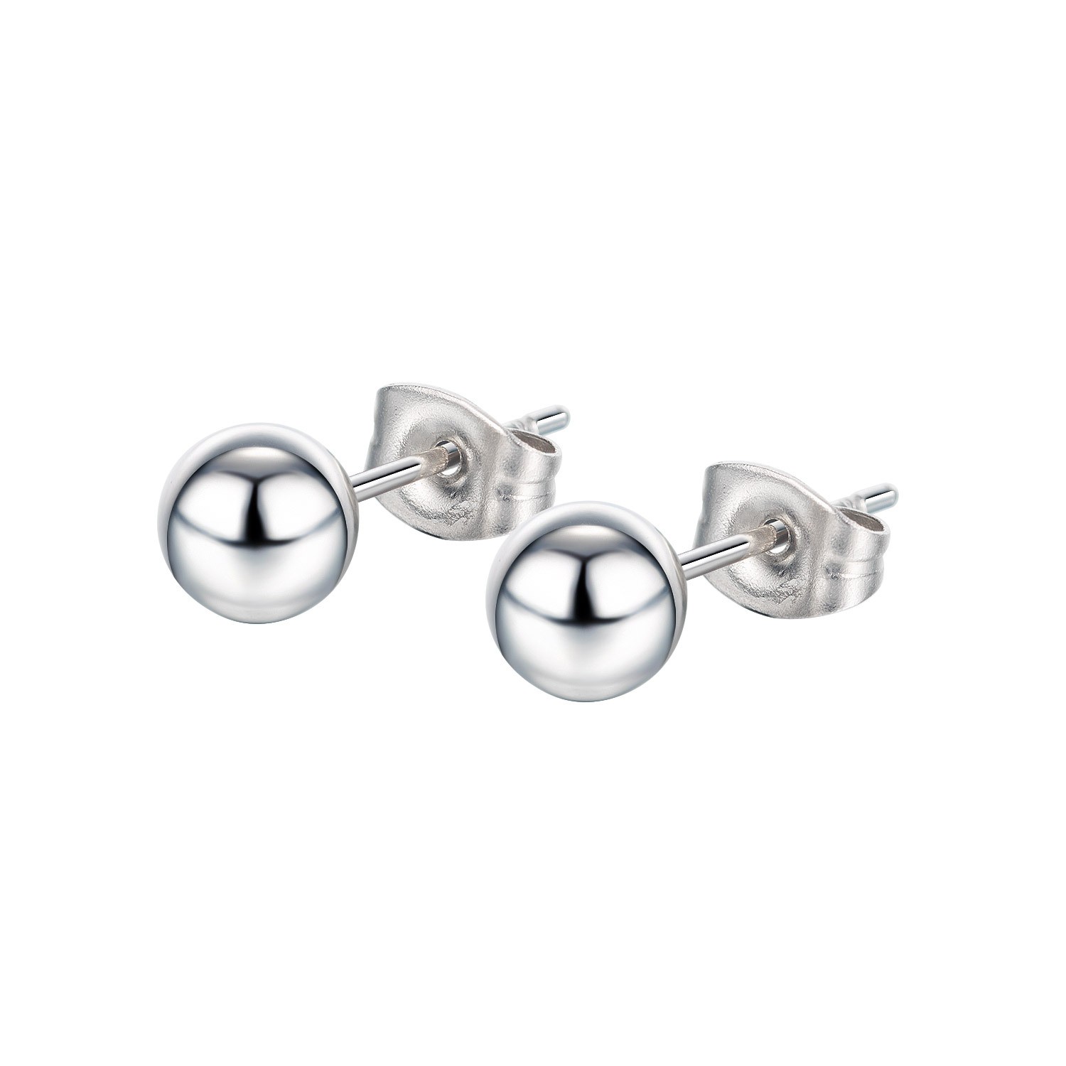 Aliexpress earrings wholesale cross-border classic and versatile round bead titanium steel men's stud earrings, street hip-hop earrings and accessories detail image 2