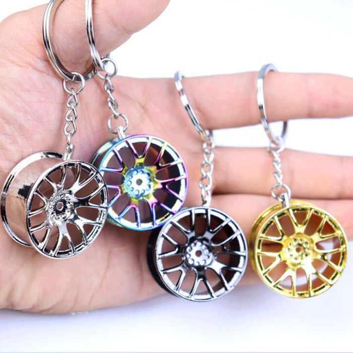 Zinc alloy car wheel keychain hanging series of three sets 3