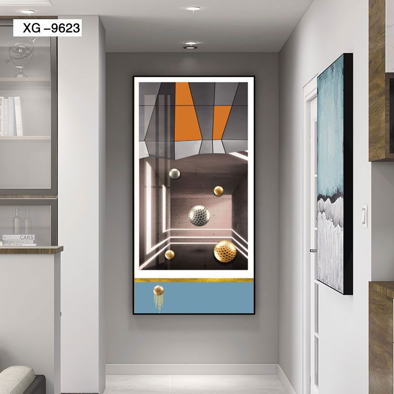Star Diamond Gilt Entry Porch Decorative Painting Vertical Version Corridor At The End Of The Corridor Mural Northern Europe Living Room Modern Simple Fantasy Hanging Painting Item Picture