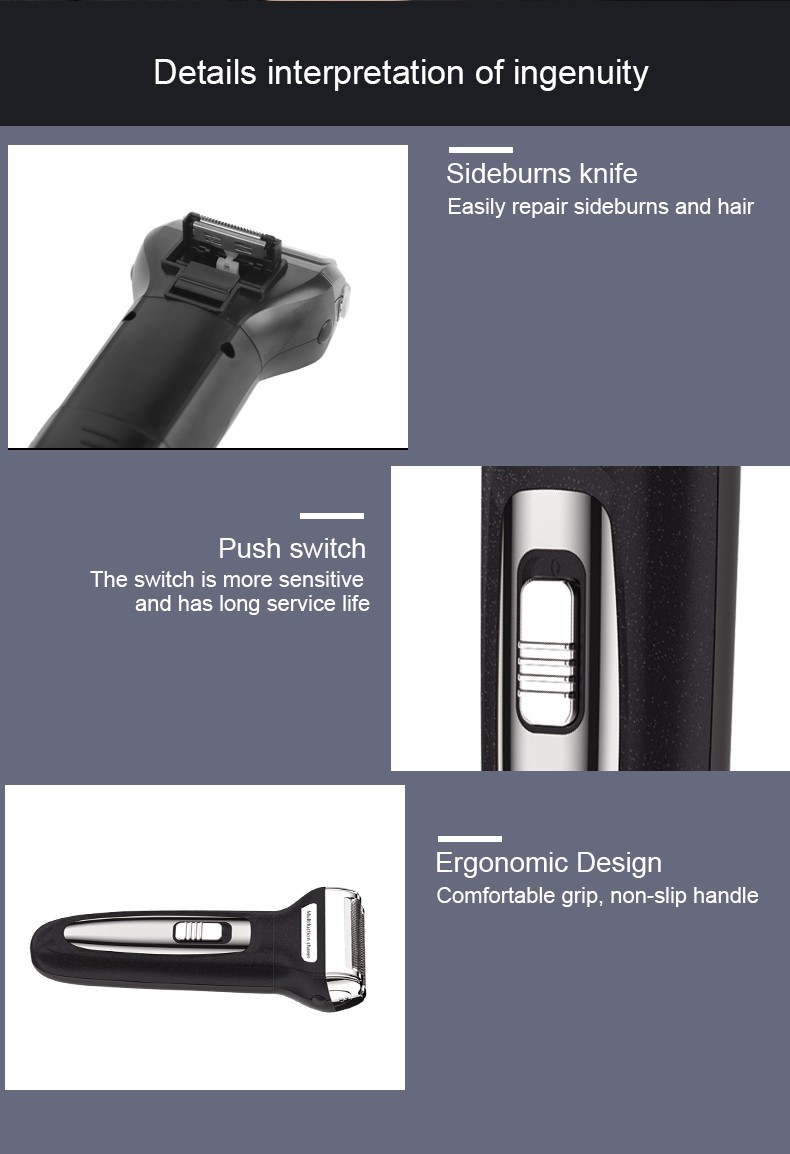 DALING-9013 Reciprocating electric rechargeable Razor, three-in-one multi-functional Hairdresser and nose hair remover for export wholesale detail image 12
