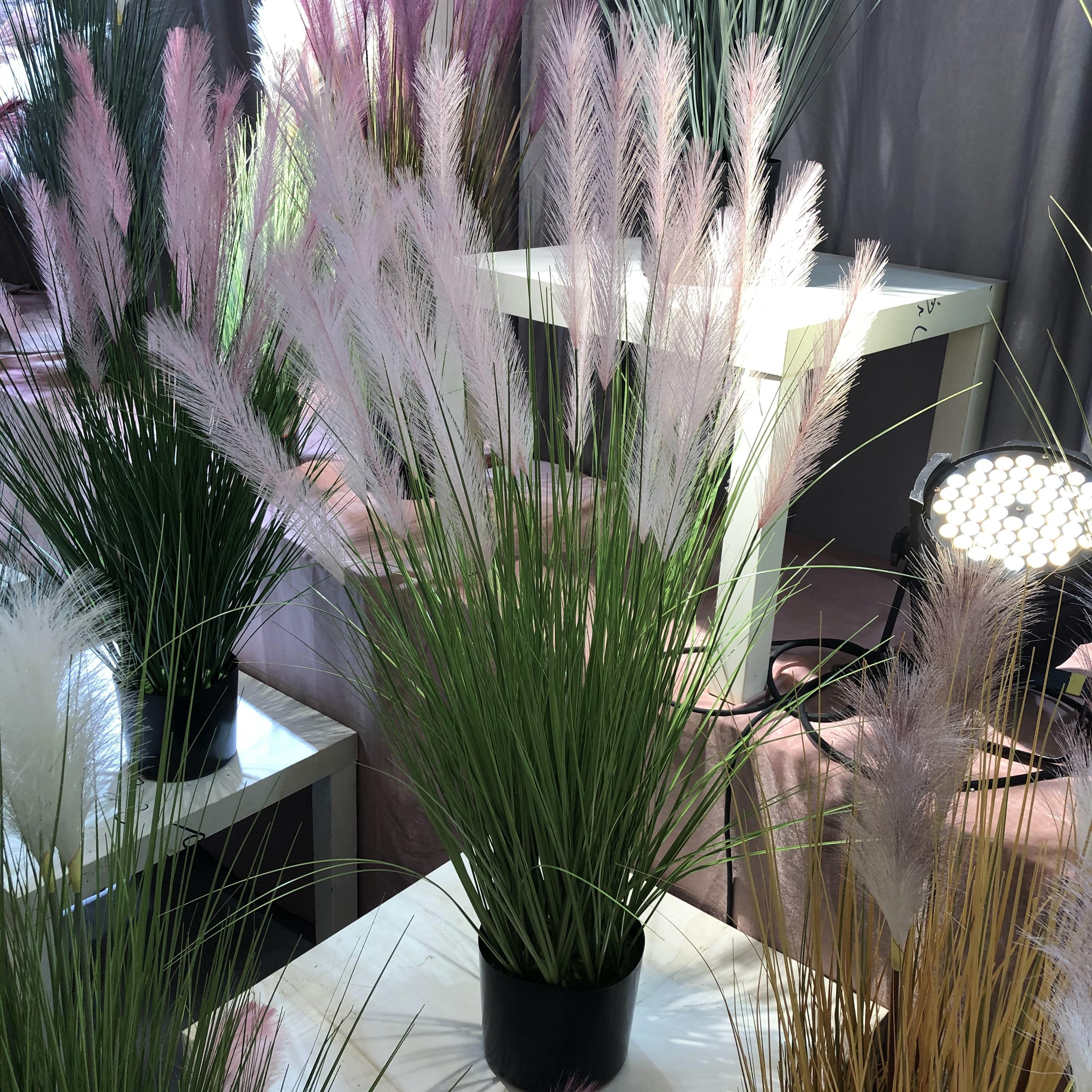 Artificial reeds, dog tails, onion grass, artificial flowers, large plant bonsai, Nordic decorative potted plants, indoor floor-standing green plants pic 5