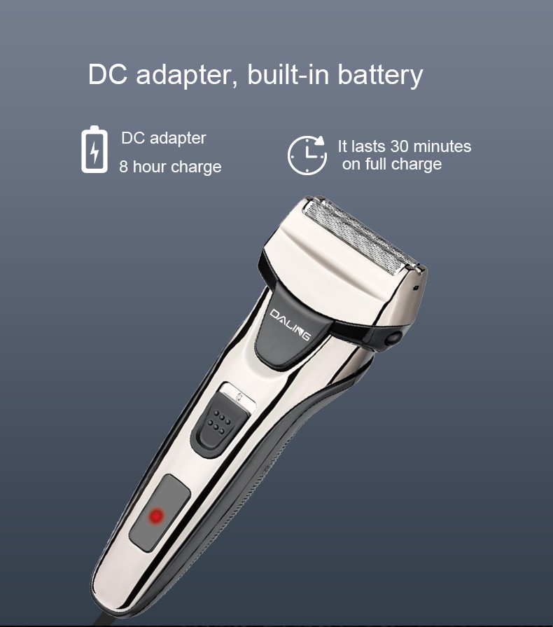 DALING-9011 men's razor, electric rechargeable, genuine, reciprocating beard blade, washable, wholesale for export detail image 5
