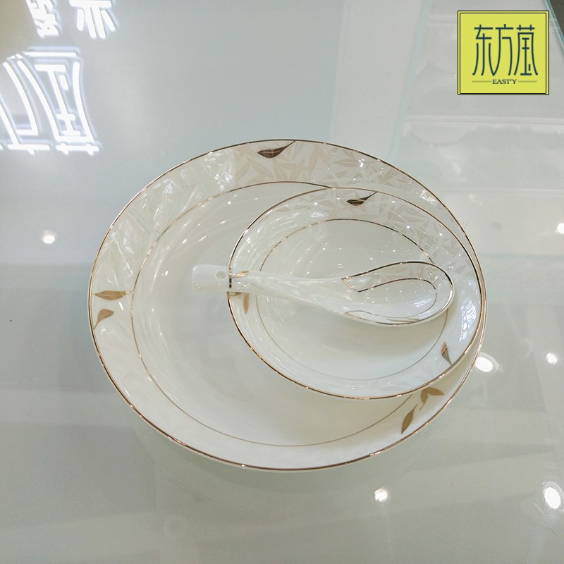 Ceramic tableware includes gift bowl sets, bowl sets, plate and dish sets, dowry bowls, home light luxury tableware sets, plate and bowl sets detail image 4