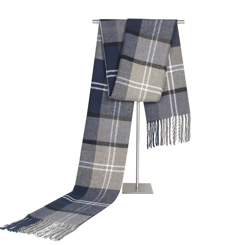  New men's plaid Cashmere scarf men's tassel thickened warm neck Scarves thumbnail