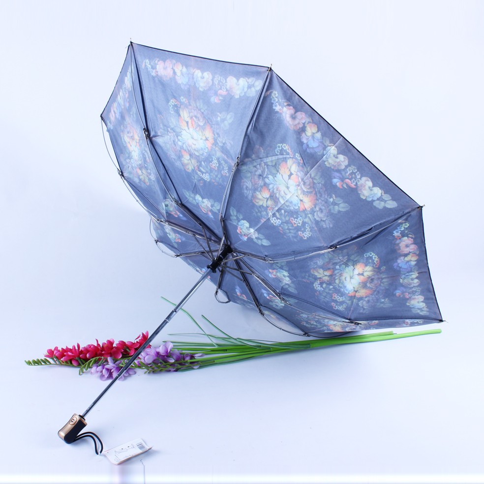 Colorant three-fold fully automatic super windproof digital printing AUTO folding umbrella detail image 4