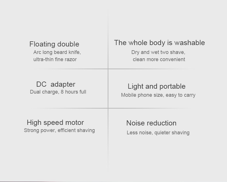 DALING-9008A electric shaver, reciprocating razor, rechargeable men's beard razor, wholesale for export detail image 2