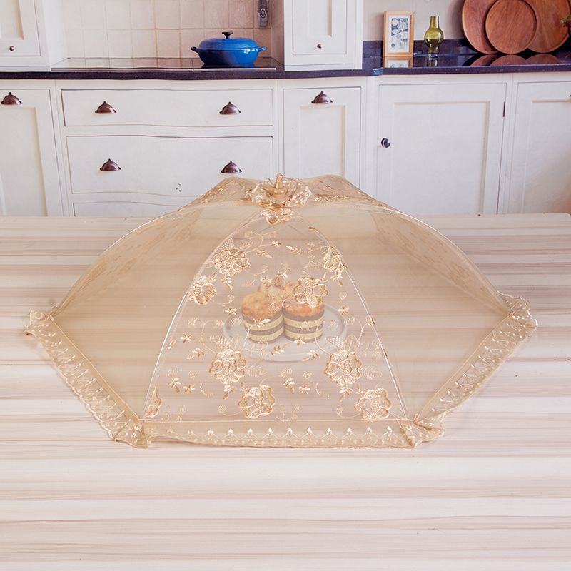 【 Factory direct 】 Vegetable cover Round lace lace vegetable cover Household folding dust and insect proof food cover Table cover 102 thumbnail