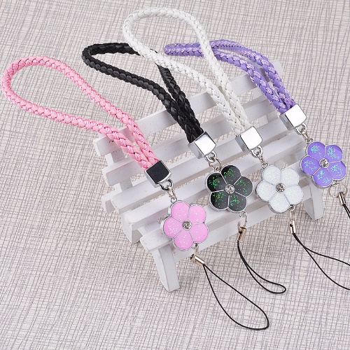 Mobile phone wrist short lanyard four-leaf woven string series 3