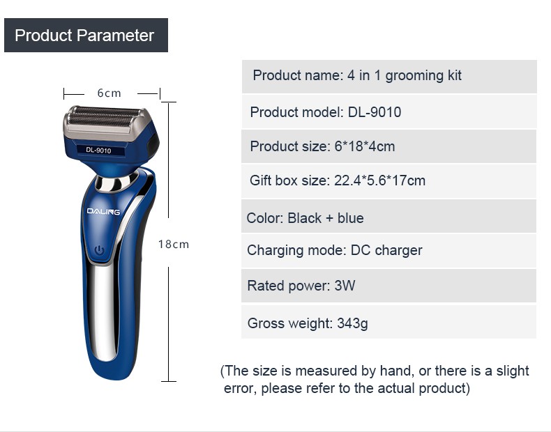 DALING-9010 Reciprocating electric rechargeable Razor, three-in-one multi-functional Hairdresser and nose hair remover for export wholesale detail image 13