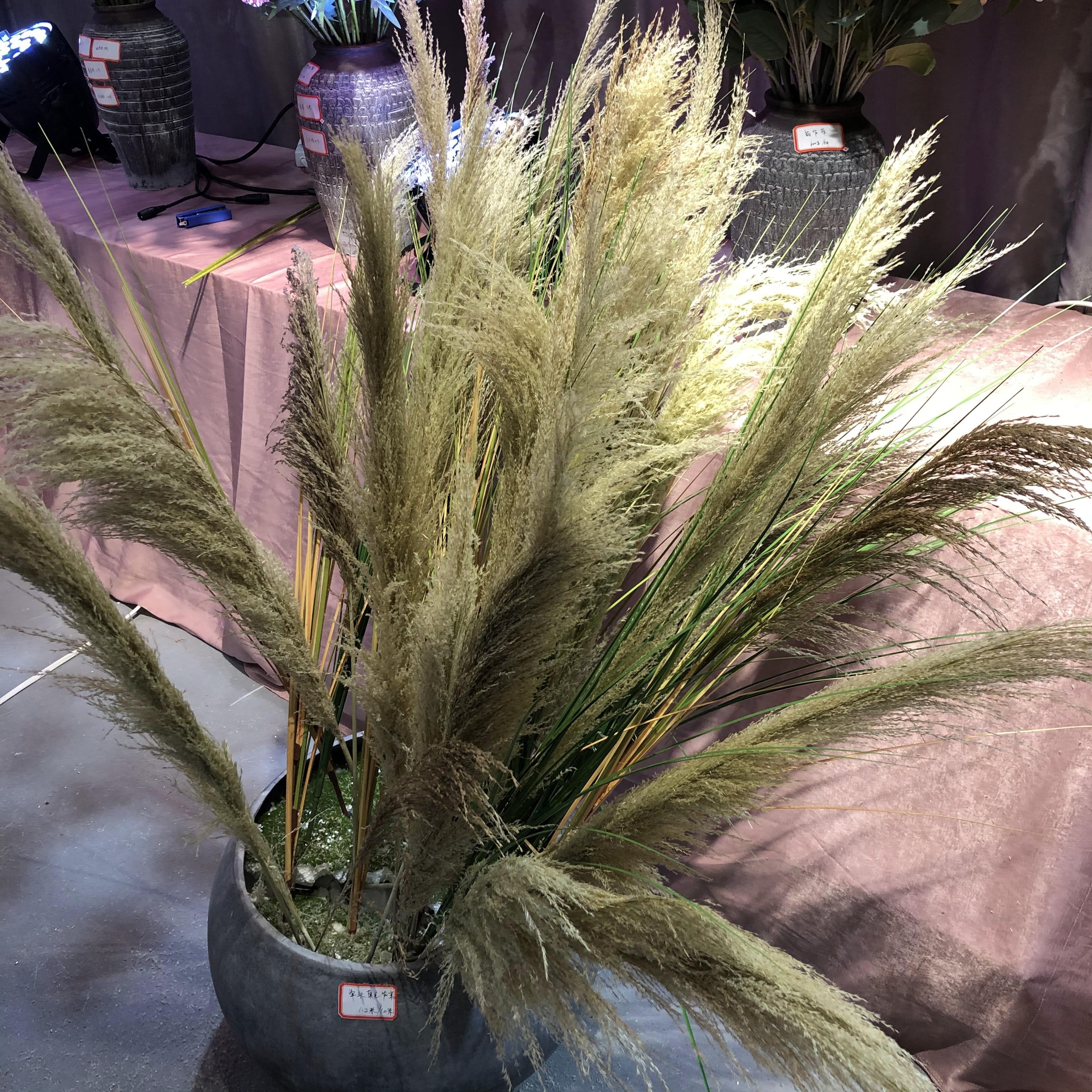 Artificial reeds, dog tails, onion grass, artificial flowers, large plant bonsai, Nordic decorative potted plants, indoor floor-standing green plants pic 8