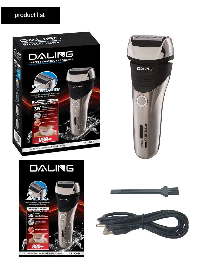 DALING-9008A electric shaver, reciprocating razor, rechargeable men's beard razor, wholesale for export detail image 11
