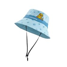 VVC儿童渔夫帽（小黄鸭联名-星座系列）印花短檐花卉夏季遮阳帽子   蓝