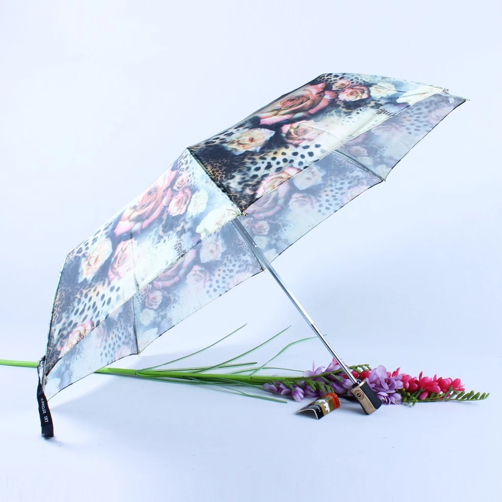 Colorant three-fold fully automatic super windproof digital printing AUTO folding umbrella detail image 6
