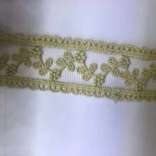 GM210207-019#1公分时尚彩边花色网纱织带-黄色
