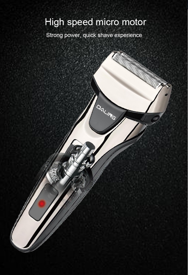 DALING-9011 men's razor, electric rechargeable, genuine, reciprocating beard blade, washable, wholesale for export detail image 6