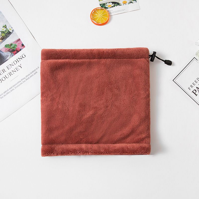 Jane Eyre Siyuan Cross-border Autumn and Winter Double-layer coral fleece head and neck cover for warmth and cold protection, thickened single-color scarf for men Item Picture