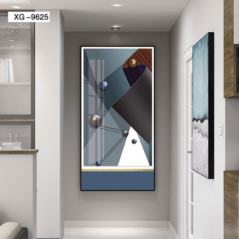 Crystal Porcelain Entrance Porch Decorative Painting Star Diamond Gilt Painting Vertical Version Corridor Mural Background Wall Modern Simple Fantasy Hanging Painting Item Picture
