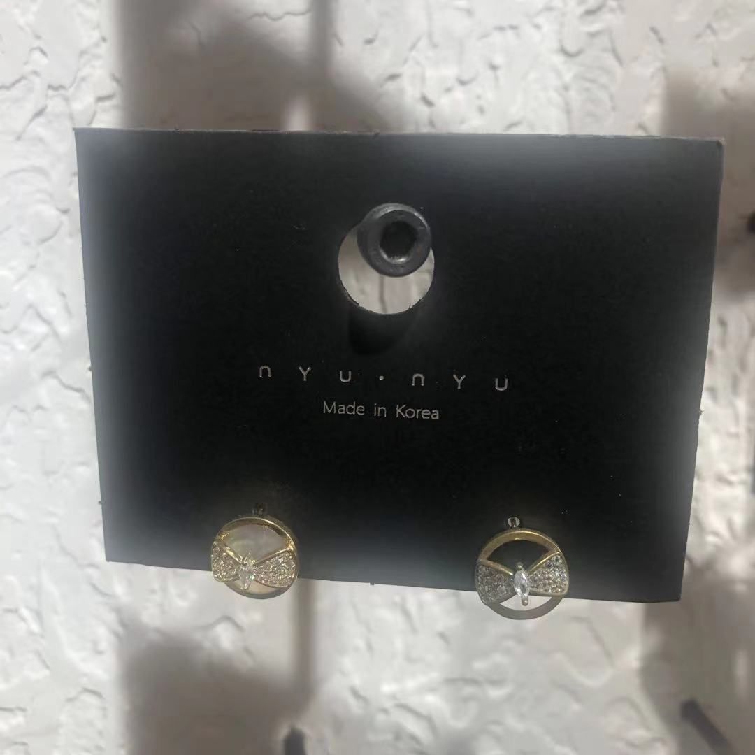 s9133#圆圈锆石小结配件点钻耳钉韩式系列铜百顺222