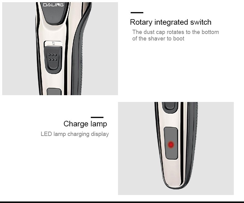 DALING-9011 men's razor, electric rechargeable, genuine, reciprocating beard blade, washable, wholesale for export detail image 9