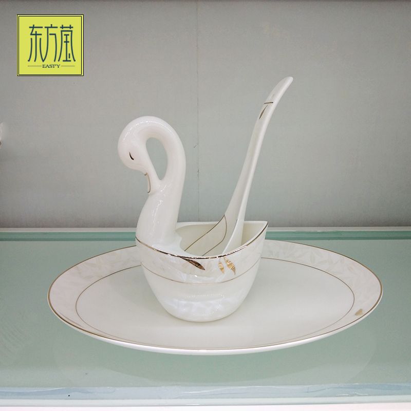 Ceramic tableware includes gift bowl sets, bowl sets, plate and dish sets, dowry bowls, home light luxury tableware sets, plate and bowl sets details Picture