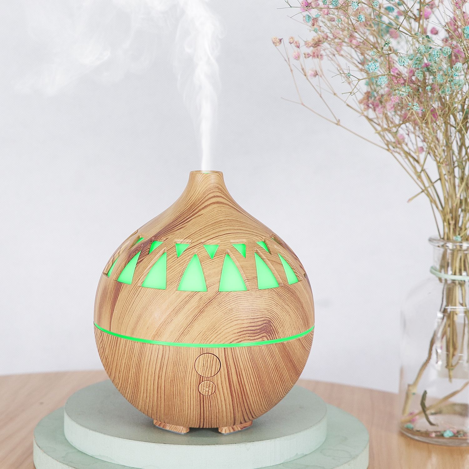 KP-5302 Wood Grain USB Color Light Humidifier Aroma Diffuser Specification image