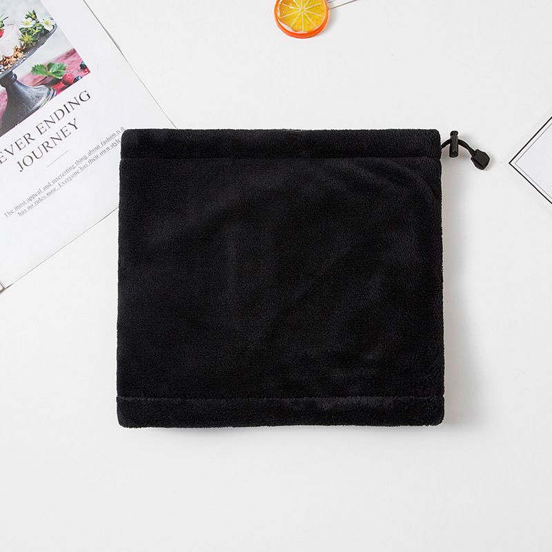 Jane Eyre Siyuan Cross-border Autumn and Winter Double-layer coral fleece head and neck cover for warmth and cold protection, thickened single-color scarf for men details Picture