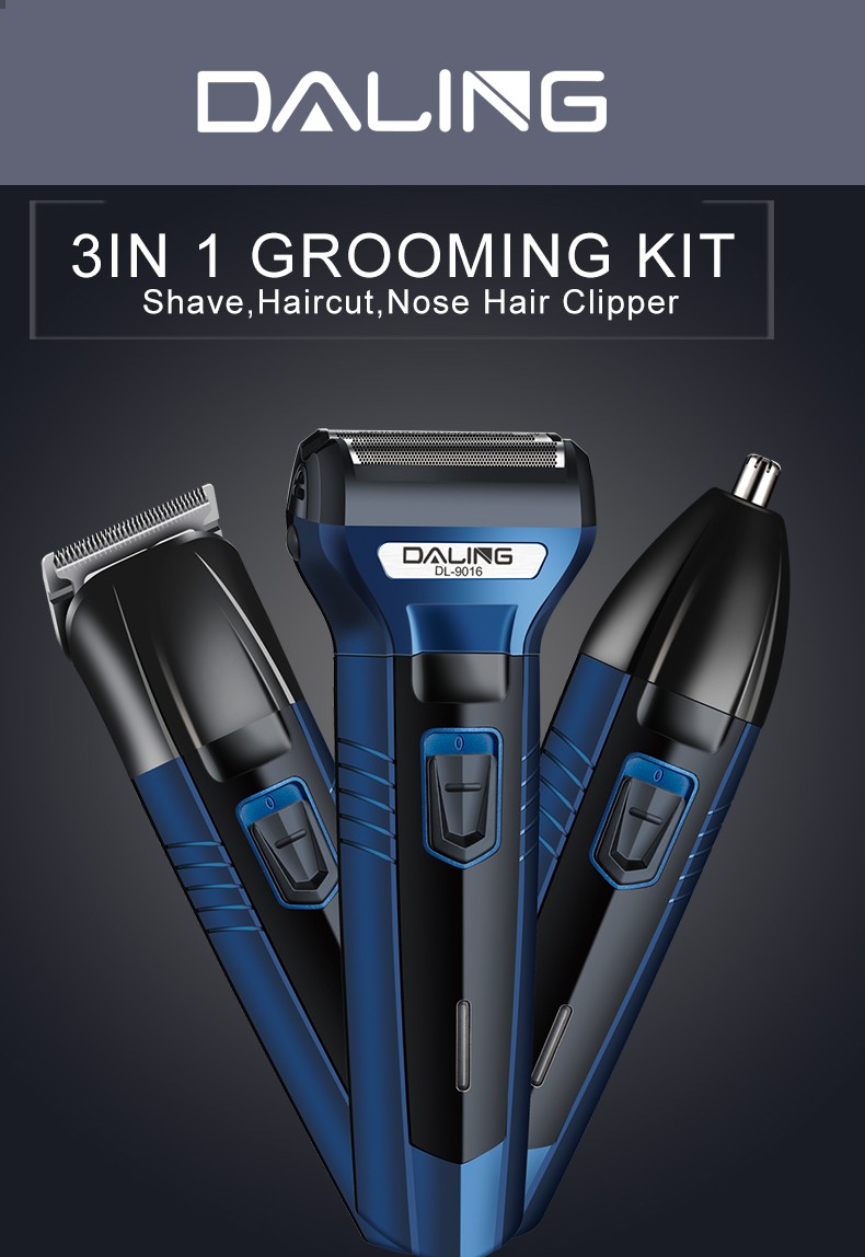 DALING-9016 Reciprocating electric rechargeable Razor, three-in-one multi-functional Hairdresser and nose hair remover for export wholesale detail image 1