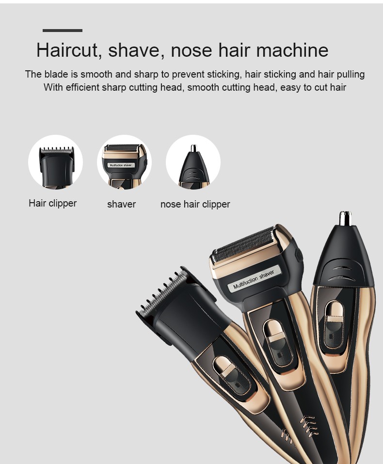 DALING-9007 Three-in-one Shaver, Reciprocating Multi-functional electric Hairdresser, Nose hair Razor, rechargeable razor, Cross-border wholesale detail image 4