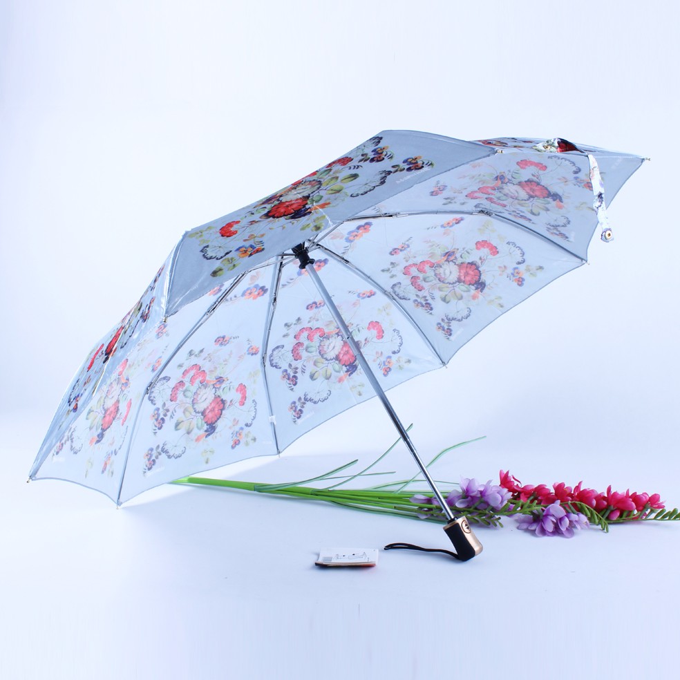 Colorant three-fold fully automatic super windproof digital printing AUTO folding umbrella detail image 2