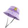 VVC儿童渔夫帽（小黄鸭联名-星座系列）印花短檐花卉夏季遮阳帽子   紫图