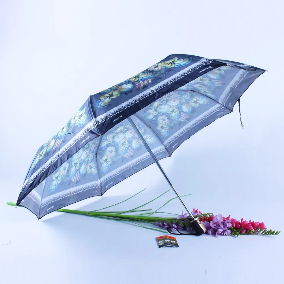 Colorant three-fold fully automatic super windproof digital printing AUTO folding umbrella detail image 7