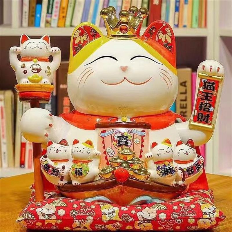 Nantai Golden tower color shaking hand cat opening gift furniture living room can be placed