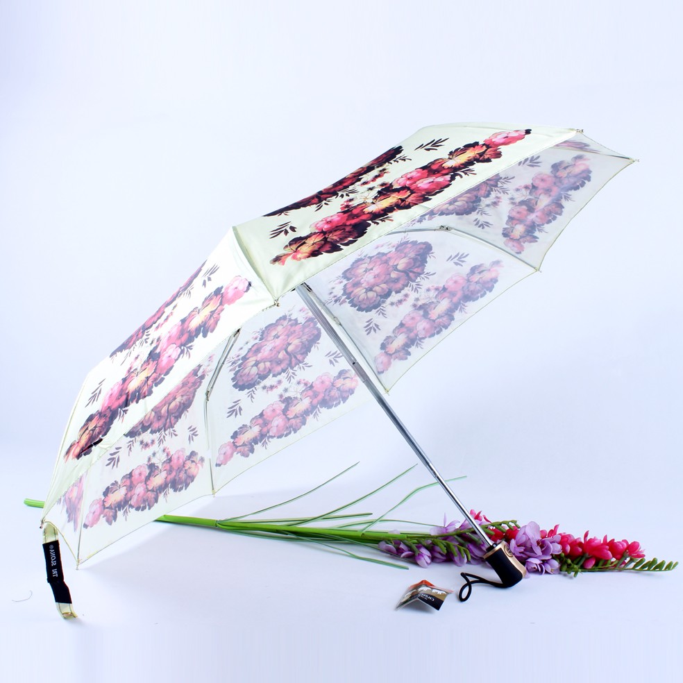 Colorant three-fold fully automatic super windproof digital printing AUTO folding umbrella detail image 5