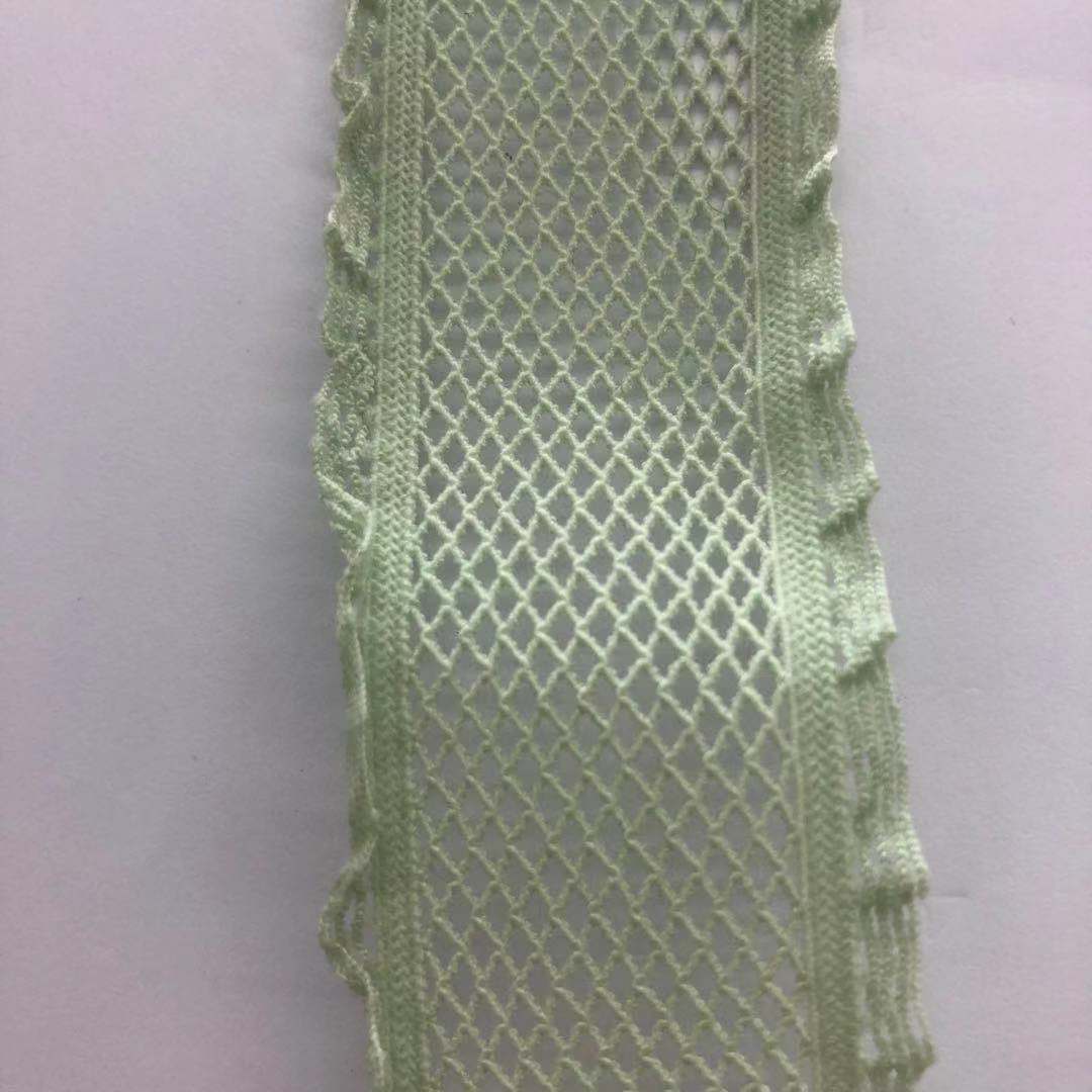 GM210206-021#3公分网纱荷叶边织带-绿色