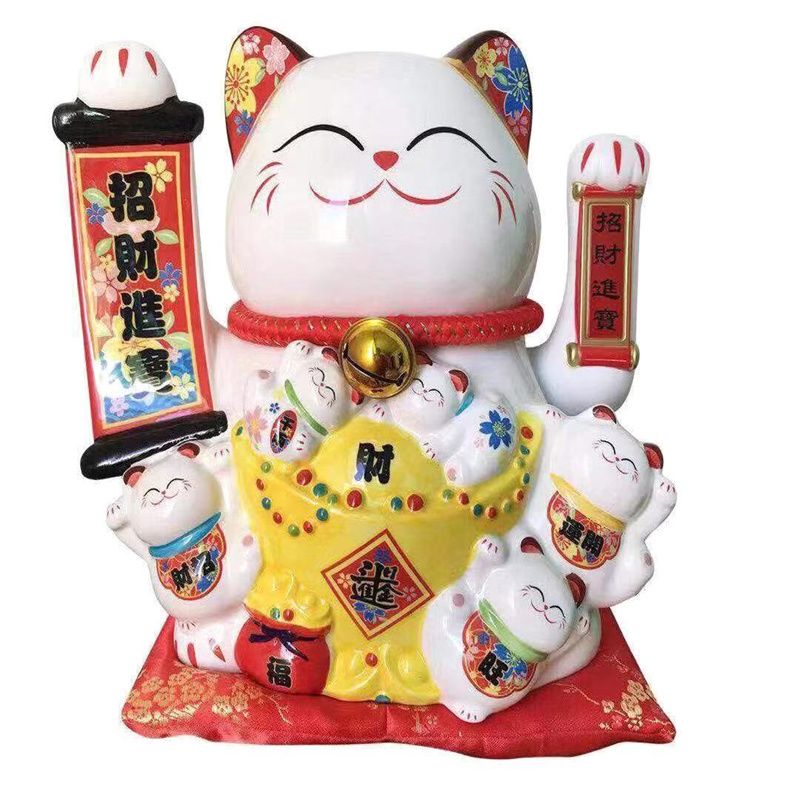 South tower color large shaking hand cat opening gift furniture living room large decoration