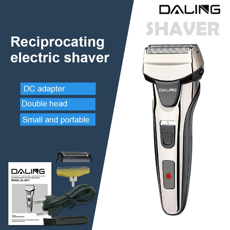 DALING-9011 men's razor, electric rechargeable, genuine, reciprocating beard blade, washable, wholesale for export